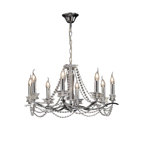 Nydia Polished Chrome Crystal Ceiling Lights Diyas Multi Arm Crystal Fittings Nydia Polished Chrome Crystal Ceiling Lights Diyas Multi Arm Crystal Fittings